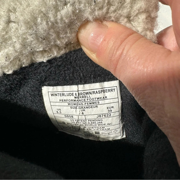 Merrell Winterlude 6  Hiking Boots Brown/Raspberry Vibram Size 6 - Picture 11 of 15